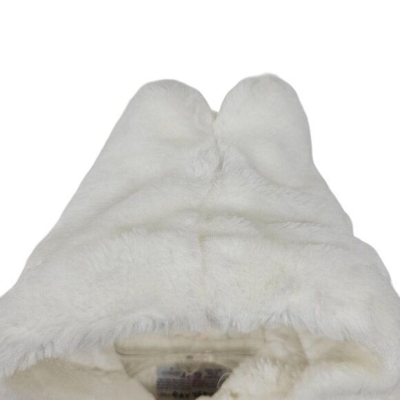 Vtg Baby Bunting Bag Sack Winter Fur Hooded Borg Orlon Pile Fabric One-Piece - Picture 7 of 14